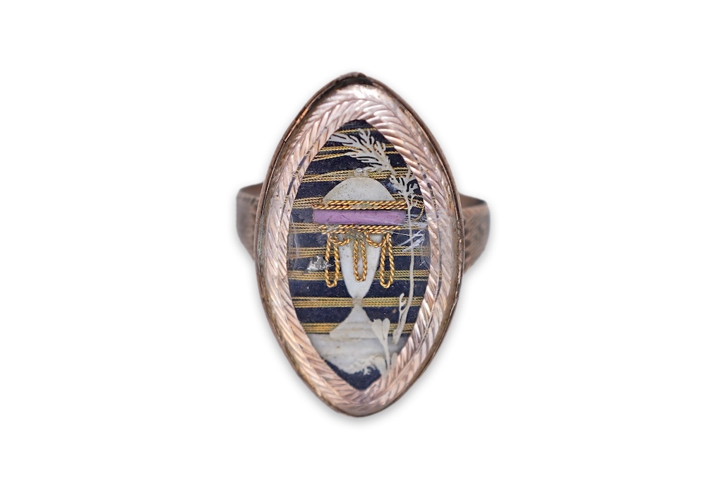 A fine Georgian mourning ring, late 18th century
